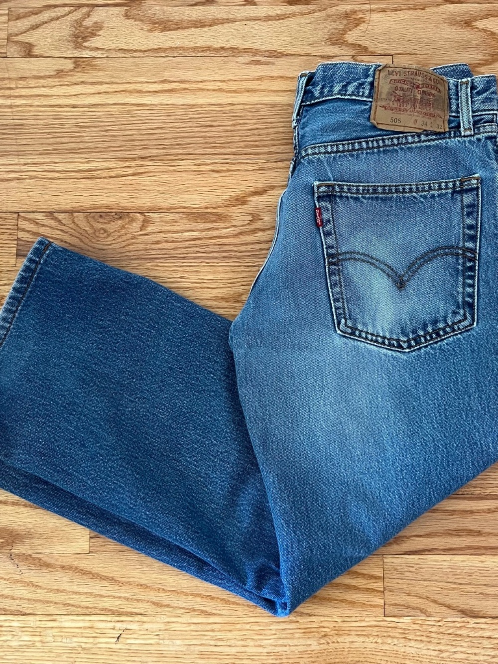 Vintage Y2K Levis 505 Red Tab 34x32 Tag Size 31 Classic Heritage Americana